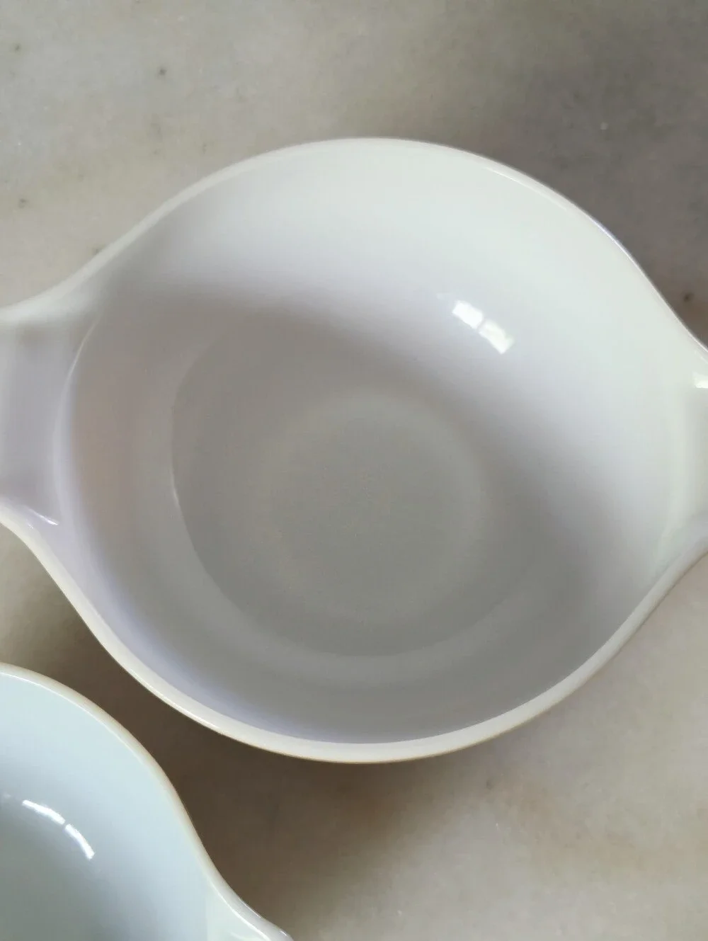 Vintage PYREX Woodland Tan Brown Cinderella Nesting Mixing Bowl Set #442 #443